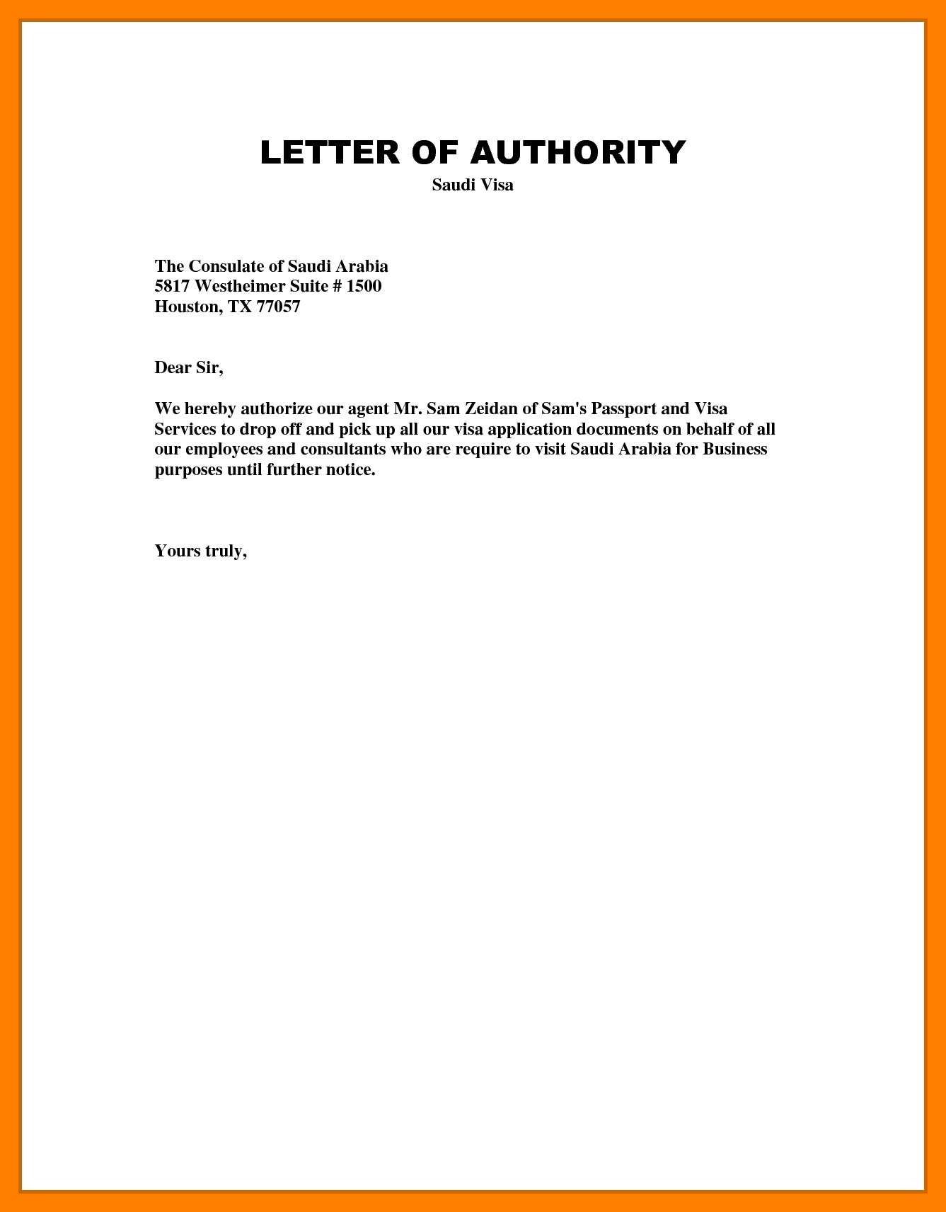 Sample Authorization Letter Template