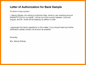 Bank Authorization Letter Sample With Example