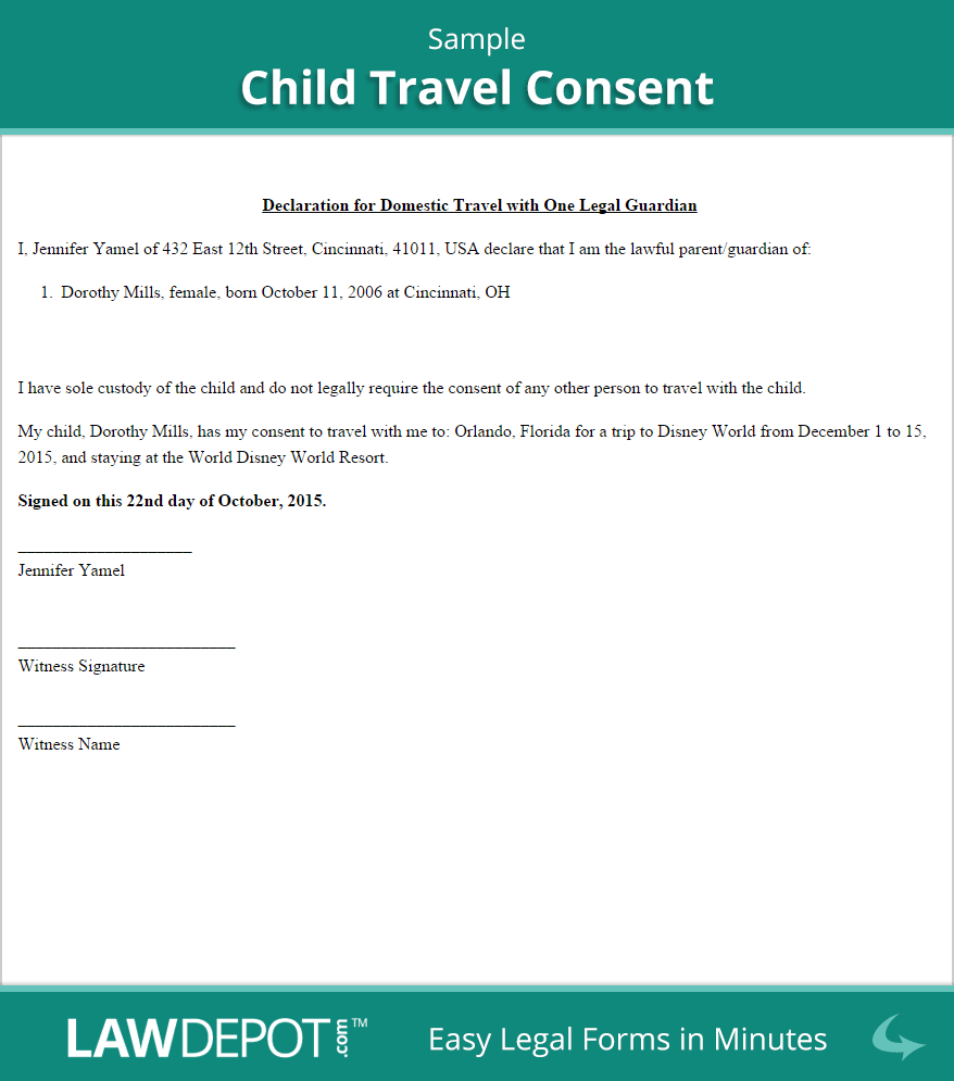 Sample Letter To Travel With Child With Parental Consent from authorizationletter.net