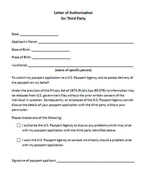 Letter of the Authorization Form