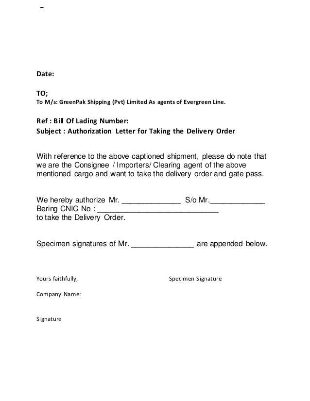 Free Letter Of Authorization Format | Authorization Letter