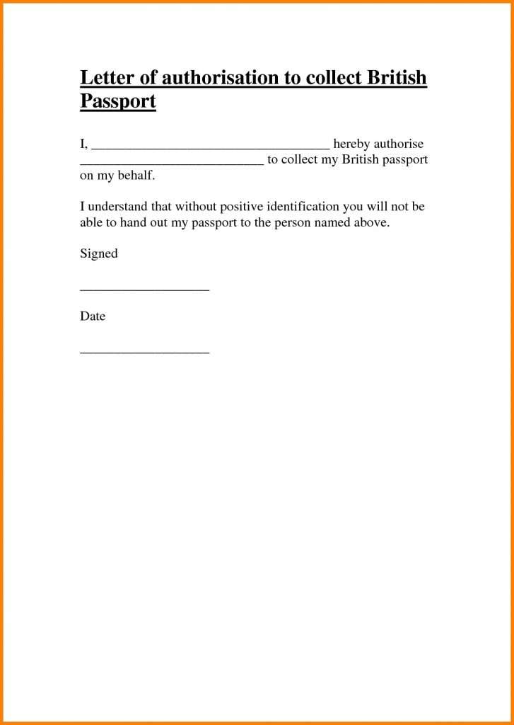 Free Sample Authorization Letter Template To Collect Passport