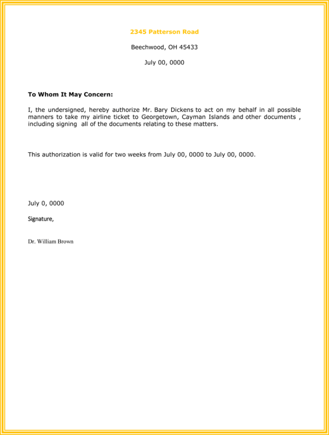 Free Authorization Letter Behalf Sample Templates in PDF