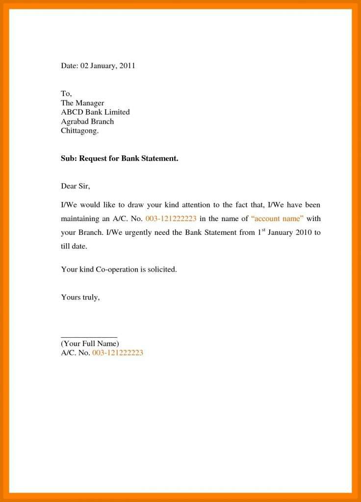 Authorization Letter for Bank Statement