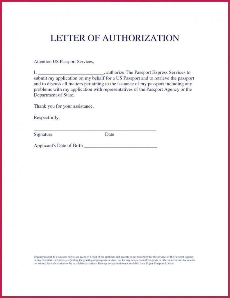 Certificate Of Authorization Template