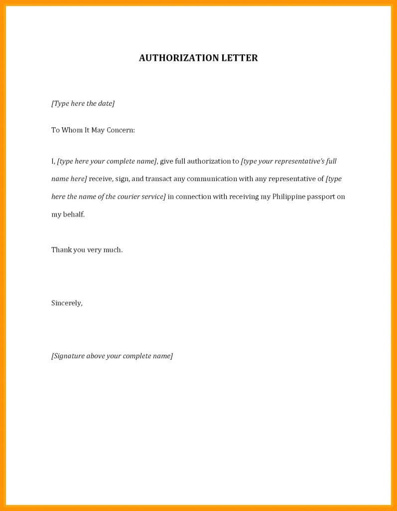 Sample Of Authorization Letter For Sss Download Authorization Letter