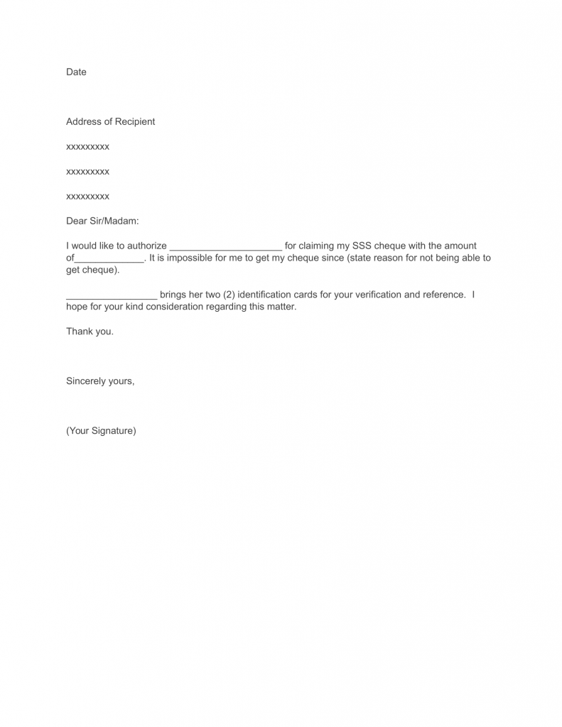 Download Sample Of Authorization Letter Template For Representative