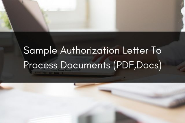 Authorization Letter Sample To Process Documents | Authorization Letter